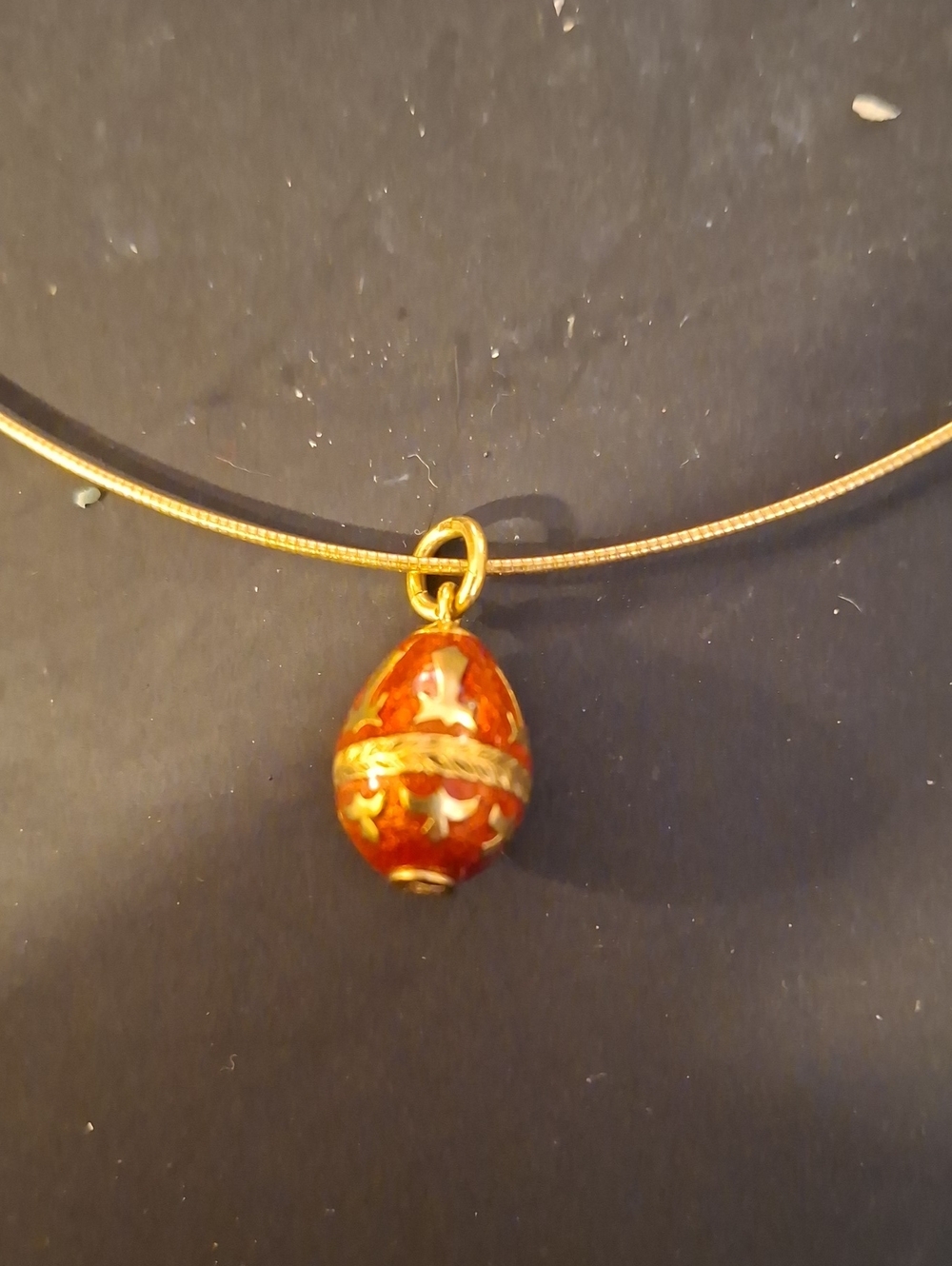 Faberge Heritage Gilt Enamel Sterling Silver Egg Pendant